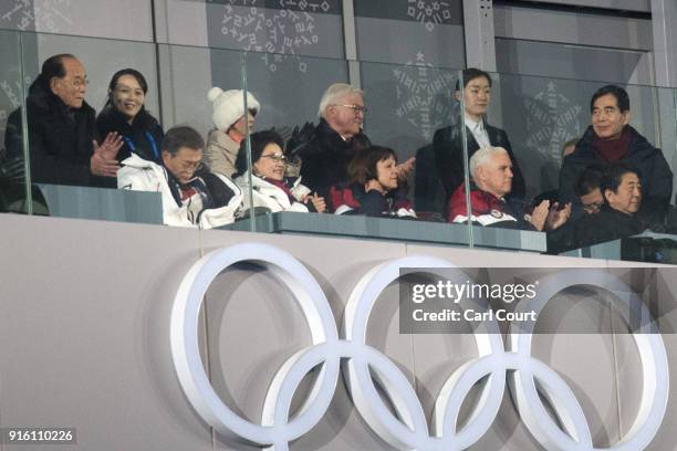 United States Vice President Vice President Mike Pence watches the opening ceremony of the PyeongChang Winter Olympics along with Kim Yo-jong, the...