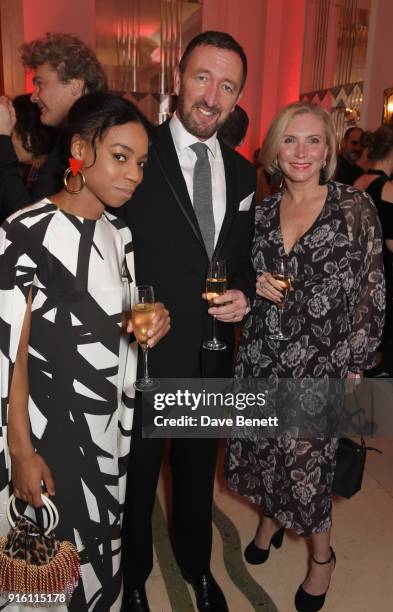 Pippa Bennett-Warner, Ralph Ineson and Ali Ineson arrive at the London Evening Standard British Film Awards 2018 at Claridge's Hotel on February 8,...