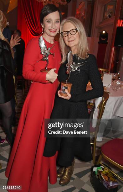 Dame Kristin Scott Thomas, winner of the Best Actress award for "The Party", and Sally Potter, winner of the Best Screenplay award for "The Party",...