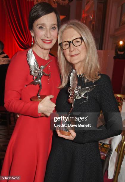 Dame Kristin Scott Thomas, winner of the Best Actress award for "The Party", and Sally Potter, winner of the Best Screenplay award for "The Party",...