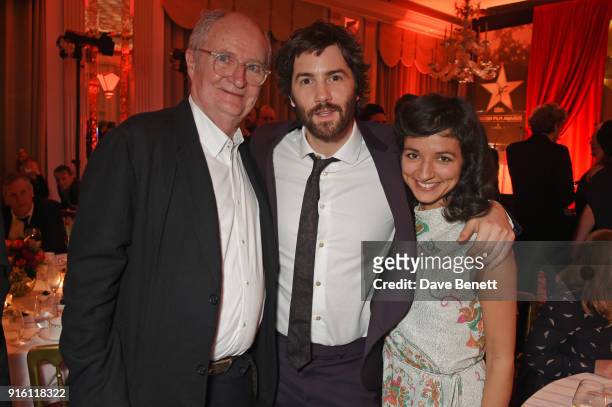 Jim Broadbent, Jim Sturgess and Dina Mousawi attend the London Evening Standard British Film Awards 2018 at Claridge's Hotel on February 8, 2018 in...