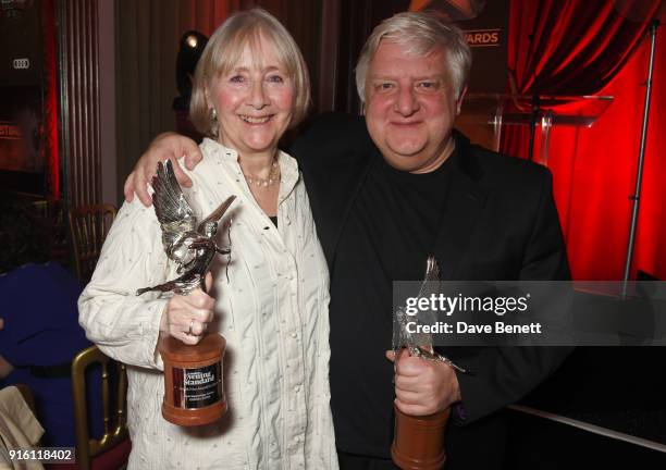 Gemma Jones, winner of the Best Supporting Actress award for "God's Own Country", and Simon Russell Beale, winner of the Best Supporting Actor award...