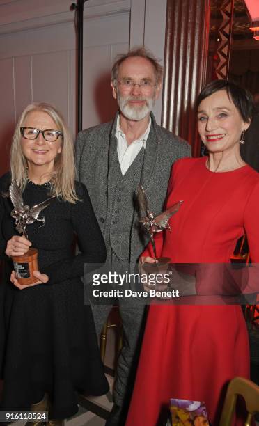 Sally Potter, winner of the Best Screenplay award for "The Party", guest and Dame Kristin Scott Thomas, winner of the Best Actress award for "The...