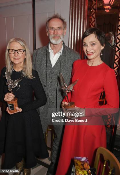 Sally Potter, winner of the Best Screenplay award for "The Party", guest and Dame Kristin Scott Thomas, winner of the Best Actress award for "The...