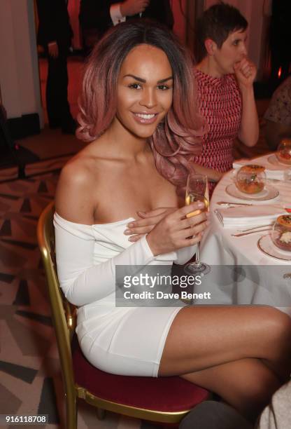 Talulah-Eve attends a drinks reception at the London Evening Standard British Film Awards 2018 at Claridge's Hotel on February 8, 2018 in London,...