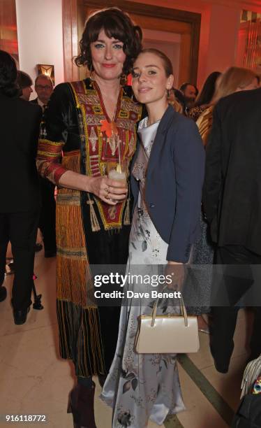 Anna Chancellor and Rose Gray attend a drinks reception at the London Evening Standard British Film Awards 2018 at Claridge's Hotel on February 8,...