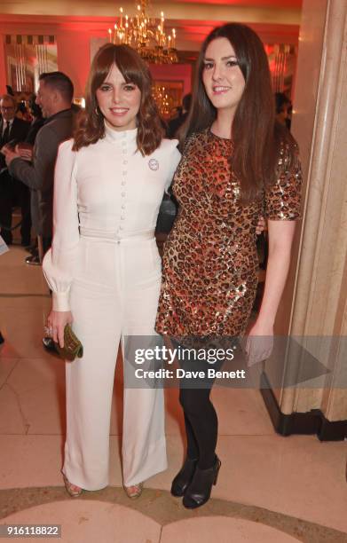 Ophelia Lovibond and guest attend a drinks reception at the London Evening Standard British Film Awards 2018 at Claridge's Hotel on February 8, 2018...