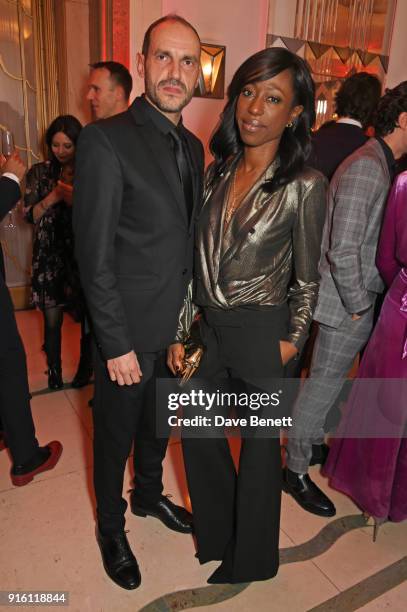 Nikki Amuka-Bird attends a drinks reception at the London Evening Standard British Film Awards 2018 at Claridge's Hotel on February 8, 2018 in...