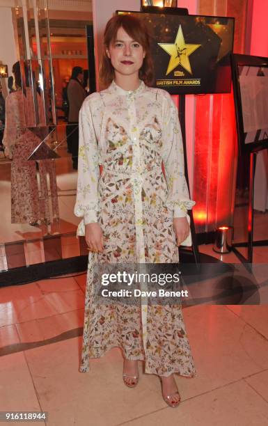 Jessie Buckley attends a drinks reception at the London Evening Standard British Film Awards 2018 at Claridge's Hotel on February 8, 2018 in London,...