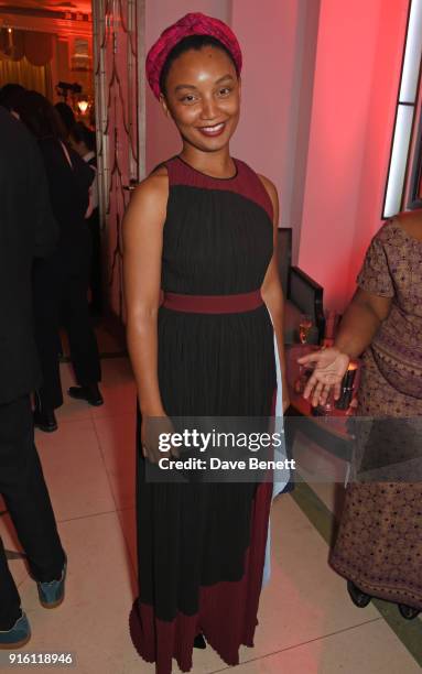 Rungano Nyoni attends a drinks reception at the London Evening Standard British Film Awards 2018 at Claridge's Hotel on February 8, 2018 in London,...