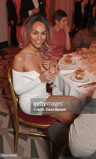 Talulah-Eve attends a drinks reception at the London Evening Standard British Film Awards 2018 at Claridge's Hotel on February 8, 2018 in London,...