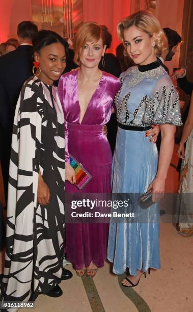 Pippa Bennett-Warner, Emily Beecham and Stefanie Martini attend a drinks reception at the London Evening Standard British Film Awards 2018 at...