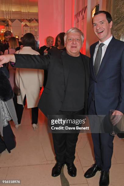 Guest, Simon Russell Beale and George Osborne, editor of the London Evening Standard, attend a drinks reception at the London Evening Standard...