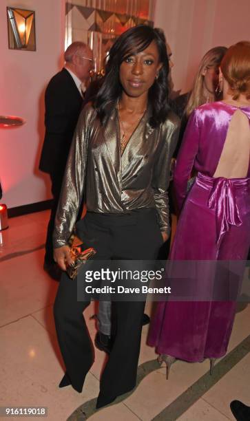 Nikki Amuka-Bird attends a drinks reception at the London Evening Standard British Film Awards 2018 at Claridge's Hotel on February 8, 2018 in...