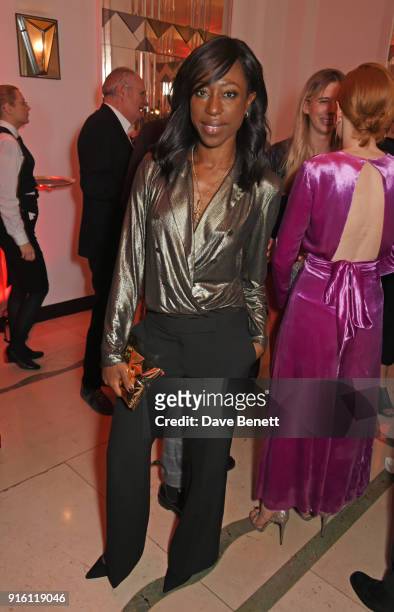 Nikki Amuka-Bird attends a drinks reception at the London Evening Standard British Film Awards 2018 at Claridge's Hotel on February 8, 2018 in...