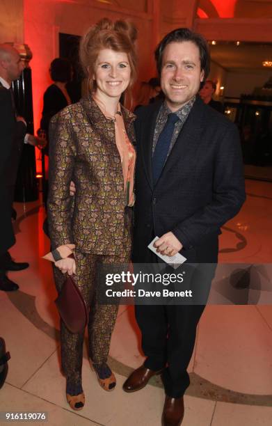 Eloise Moody and Paul King attend a drinks reception at the London Evening Standard British Film Awards 2018 at Claridge's Hotel on February 8, 2018...