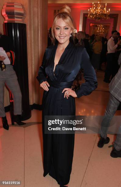 Camilla Kerslake attends a drinks reception at the London Evening Standard British Film Awards 2018 at Claridge's Hotel on February 8, 2018 in...