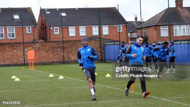 Riyad Mahrez returns to Leicester City training during the Leicester City training session at Belvoir Drive Training Complex on February 09 , 2018 in...