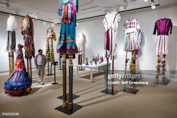 Laura Anderson Barbata cotton clothing inside the Cornell Fine Arts Museum.