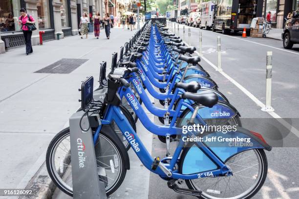 Citi bikes in Greenwich Village.