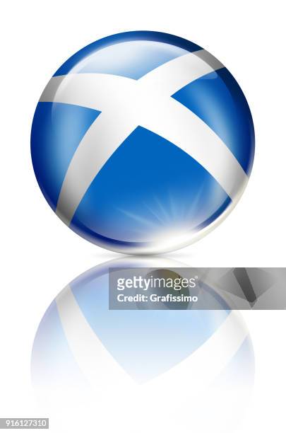 schottland-taste mit der schottischen flagge isoliert auf weiss - scotland stock-grafiken, -clipart, -cartoons und -symbole