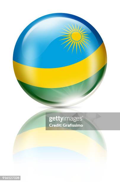 rwanda button ball with flag isolated on white - rwanda flag stock illustrations