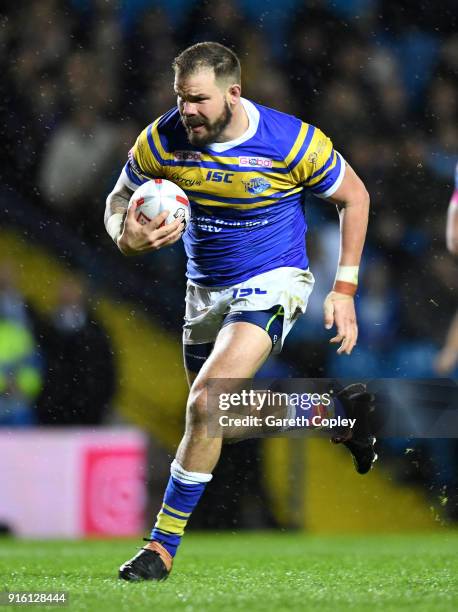 Adam Cuthbertson of Leeds during the Betfred Super League match between Leeds Rhinos and Hull Kingston Rovers on February 8, 2018 in Leeds, England.