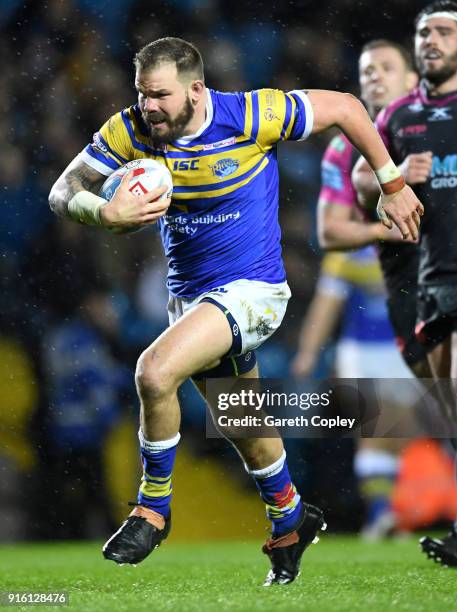 Adam Cuthbertson of Leeds during the Betfred Super League match between Leeds Rhinos and Hull Kingston Rovers on February 8, 2018 in Leeds, England.