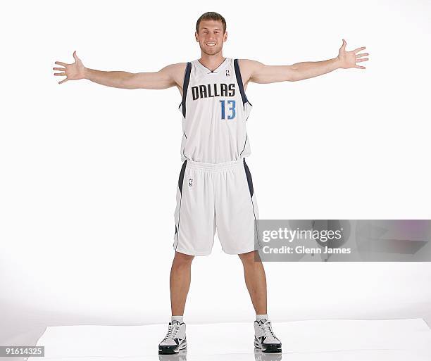 Matt Carroll of the Dallas Mavericks poses for a portrait during 2009 NBA Media Day on September 28, 2009 at American Airlines Center in Dallas,...