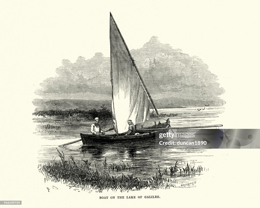 Fishing boat on Lake Galilee, 19th Century