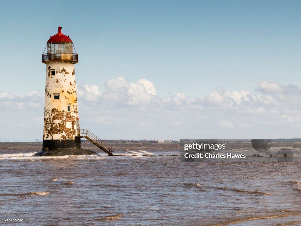 Point of Ayr Lighthouse:The Wales Coast Path between Pensarn and Chester