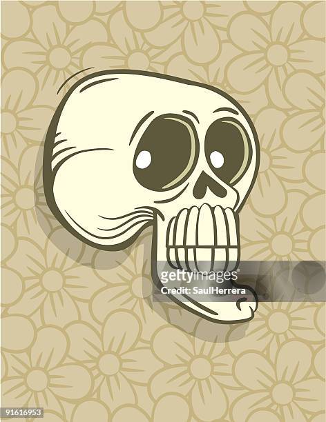 skull over flowers - dia de muertos - dia de muertos stock illustrations