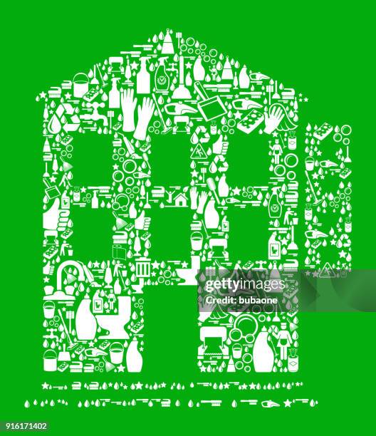 five star hotel cleaning green background pattern - kitchen paper stock illustrations