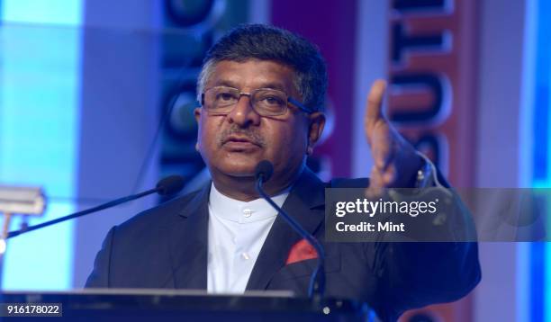 Ravi Shankar Prasad, minister for communications & Information Technology, Government of India, speaks duruing FICCI Frames 2016 on March 30, 2016 in...