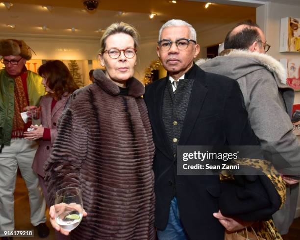 Mona Arnold and Freddie Leiba attend Jane Fonda, Brooke Hayward and Linda Fargo celebrate Hayward + Hopper at Bergdorf Goodman on February 8, 2018 in...