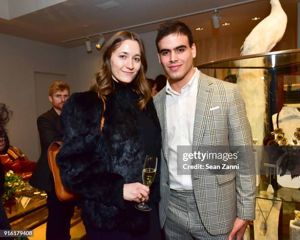 Alexandra Vreeland and Brandon Rafael attend Jane Fonda, Brooke Hayward and Linda Fargo celebrate Hayward + Hopper at Bergdorf Goodman on February 8,...