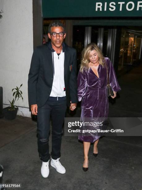 Ellen Pompeo and Chris Ivery are seen on February 08, 2018 in Los Angeles, California.