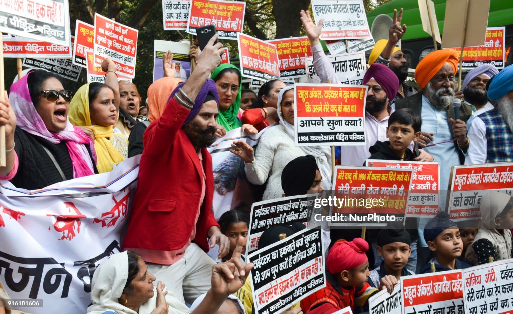 Protest against Congress leader Jagdish Tytler