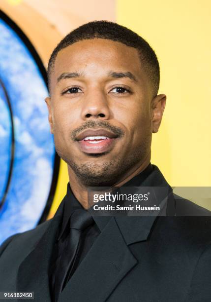 Michael B. Jordan attends the European Premiere of 'Black Panther' at Eventim Apollo on February 8, 2018 in London, England.