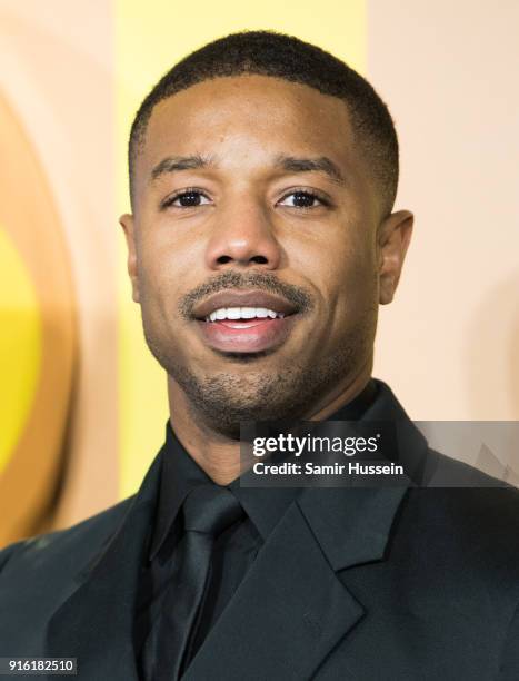 Michael B. Jordan attends the European Premiere of 'Black Panther' at Eventim Apollo on February 8, 2018 in London, England.