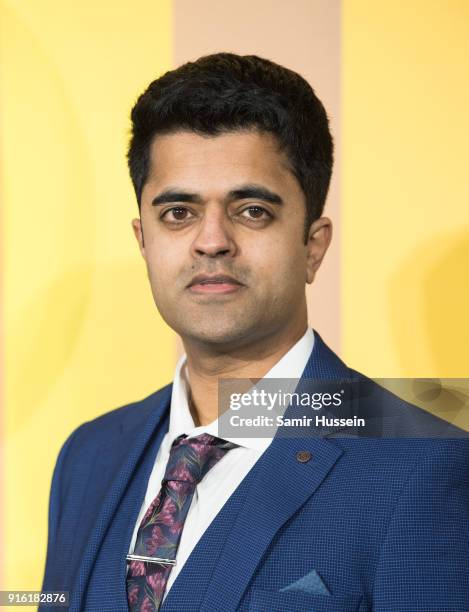 Divian Ladwa attends the European Premiere of 'Black Panther' at Eventim Apollo on February 8, 2018 in London, England.