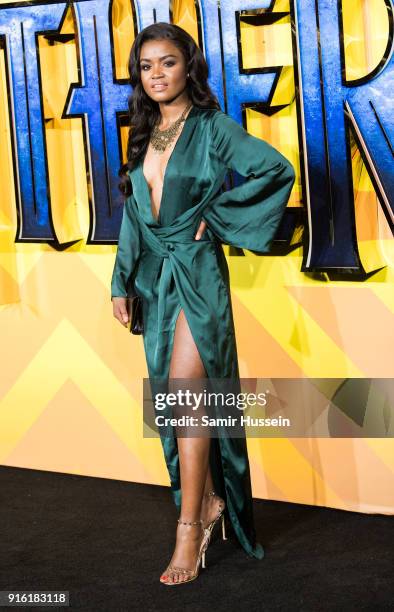 Joanna Jarjue attends the European Premiere of 'Black Panther' at Eventim Apollo on February 8, 2018 in London, England.