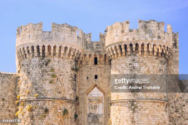 entrance of the palace, grand master's palace, rhodes, greece - palace stock pictures, royalty-free photos & images