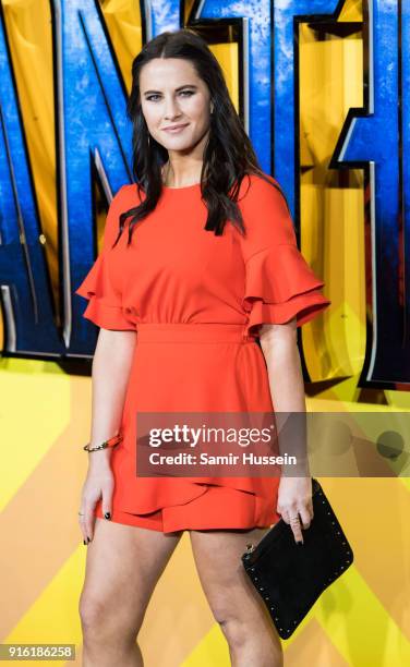 Kat Shoob attends the European Premiere of 'Black Panther' at Eventim Apollo on February 8, 2018 in London, England.