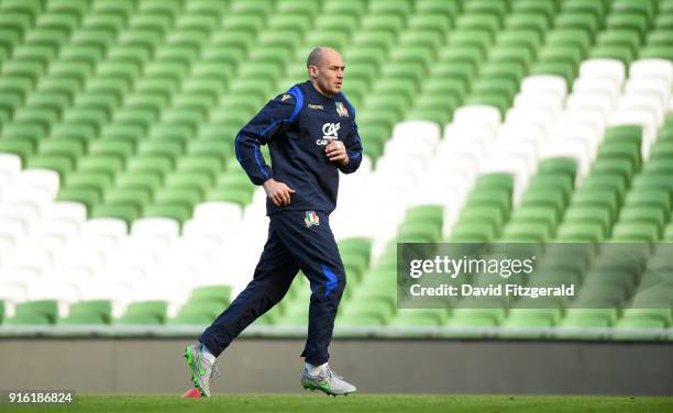 Dublin , Ireland - 9 February 2018; Captain Sergio Parisse during the Italy Rugby Captain's Run at the Aviva Stadium in Dublin.