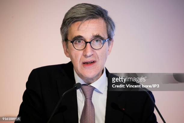 Jerome Contamine, Executive Vice President and Chief Financial Officer of Sanofi on February 7, 2018 in Paris, France. The pharmaceutical group...