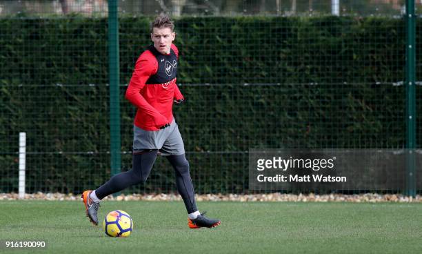 Steven Davis of Southampton FC during a training session at the Staplewood Campus on February 8, 2018 in Southampton, England.