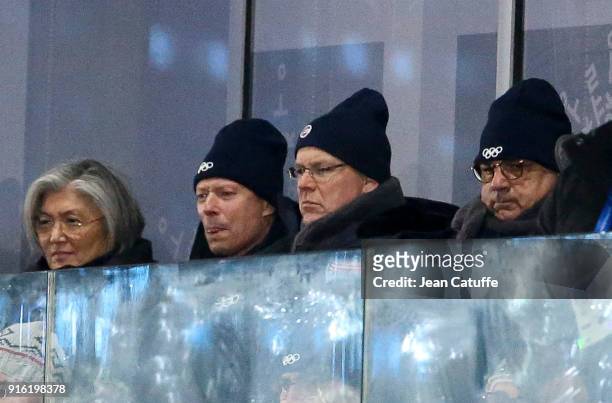 Henri, Grand Duke of Luxembourg, Prince Albert II of Monaco during the Opening Ceremony of the PyeongChang 2018 Winter Olympic Games at PyeongChang...
