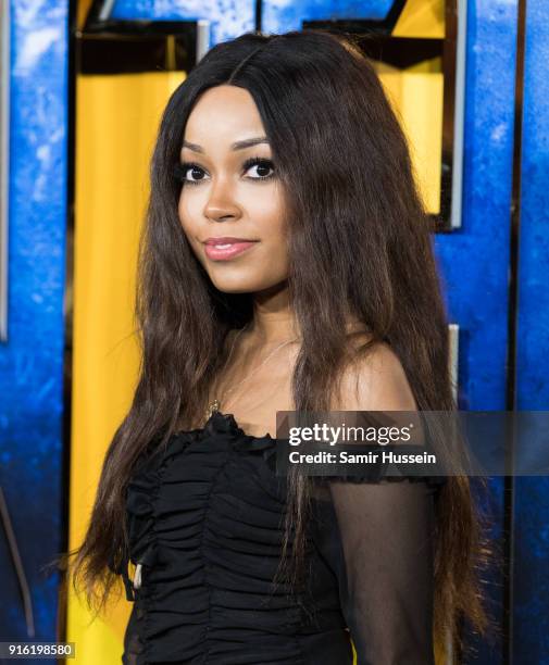 Dionne Bromfield attends the European Premiere of 'Black Panther' at Eventim Apollo on February 8, 2018 in London, England.