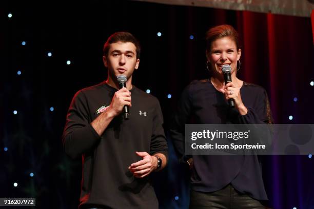 Chase Elliott and Jamie Little at the Speedway Children's Charity auction at Sam's Town Hotel in Las Vegas, NV.